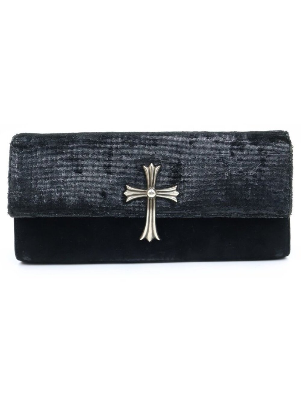 Chrome Hearts Dinner LG CH Cross Cannes Limited Large CH Suede Leather Clutch
